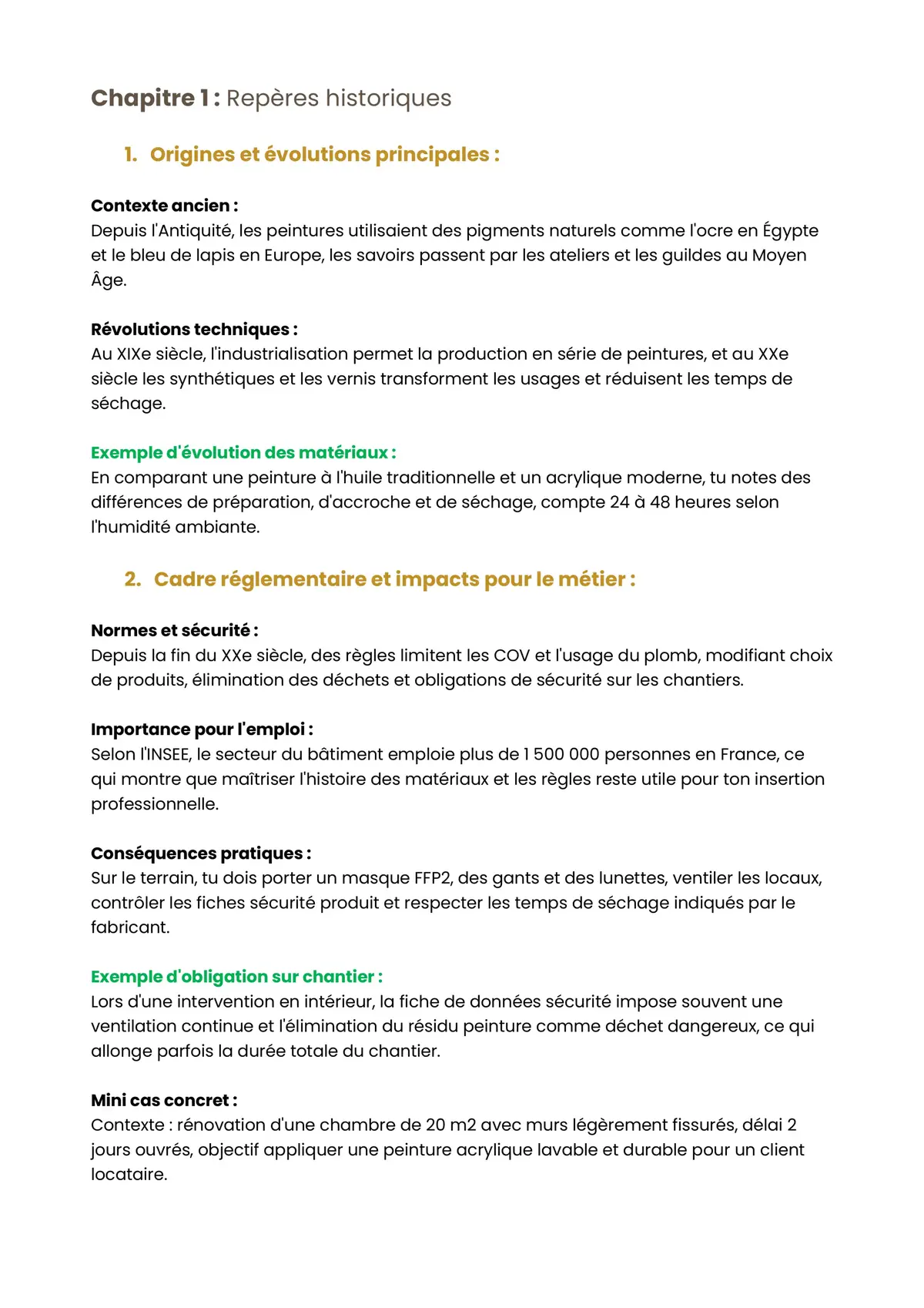 Example Fiche de Révision CAP PAR